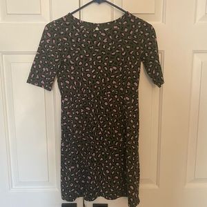 Girls Old Navy dress size L 10/12 green and pick cheetah print